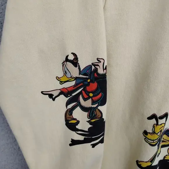 Disney Halloween Graphic Sweatshirt Size Large Crewneck Pale Yellow - Picture 6 of 11